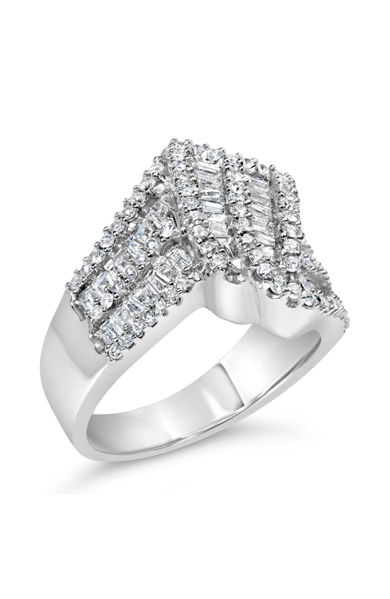 Haus of Brilliance 14K White Gold 1-1/2 Cttw Diamond Bypass Cocktail Ring Band, Alternate, color, White