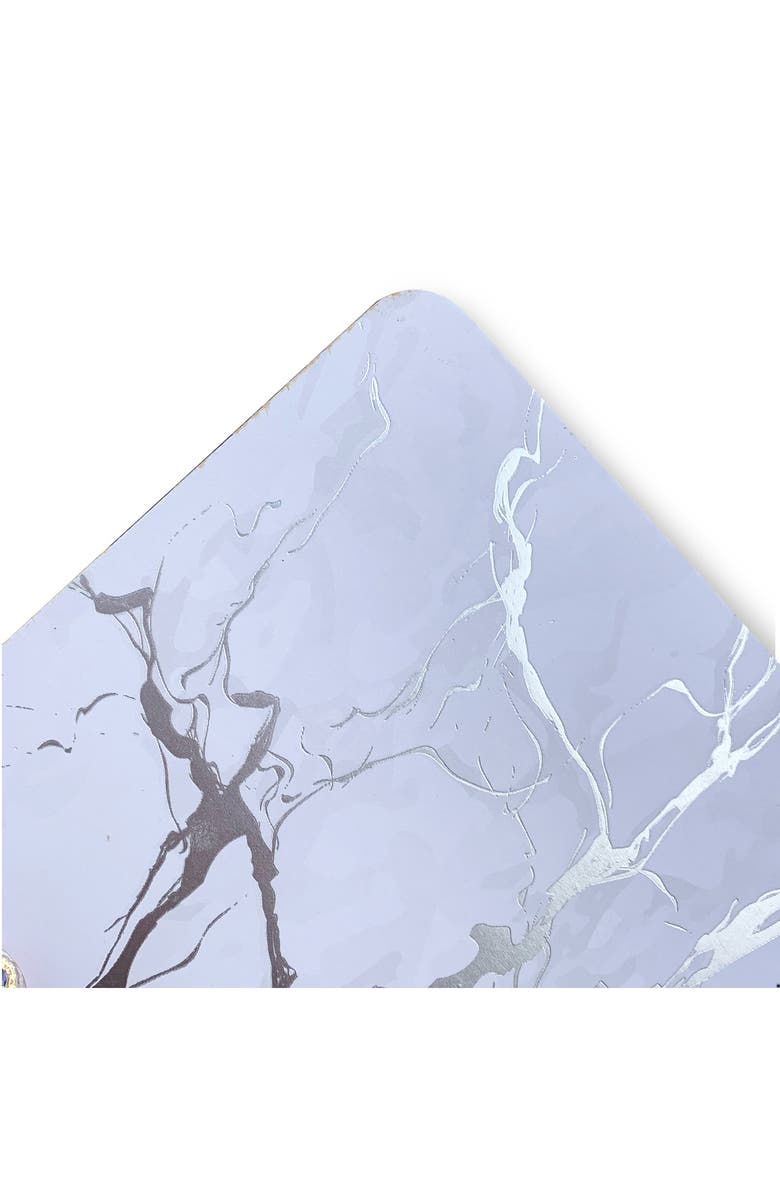 DAINTY HOME Marble Print 16-Piece Placemat & Coaster Set, Alternate, color, Silver