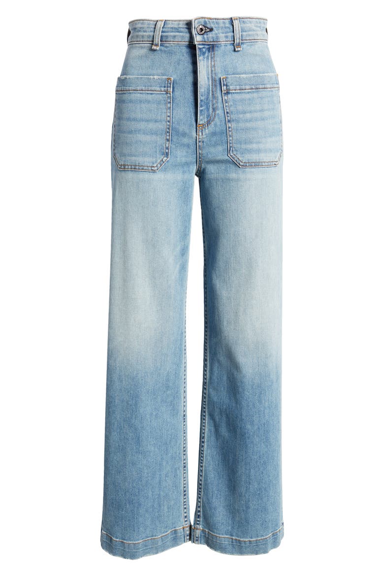 Sailor High Waist Wide Leg Jeans, Alternate, color, WATER STREET