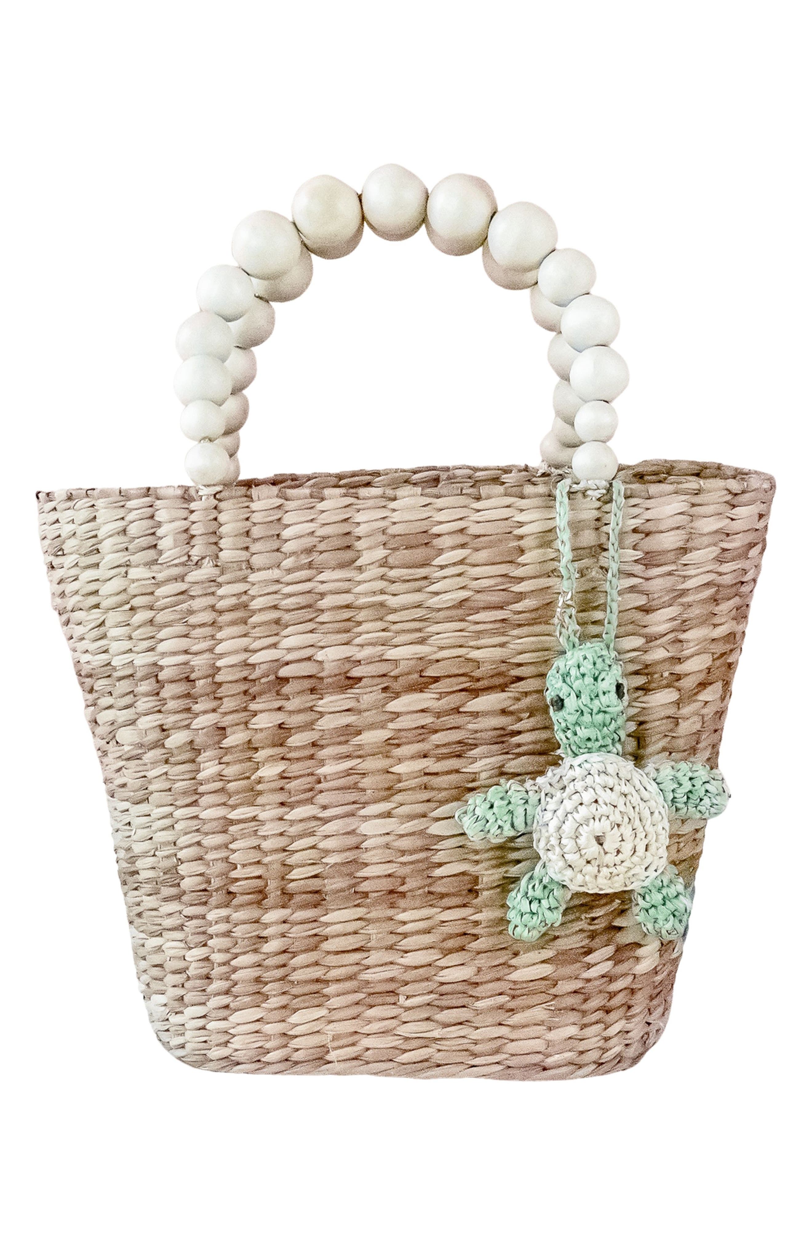 LIKHA Turtle Raffia Bag Charm, Alternate, color, Green
