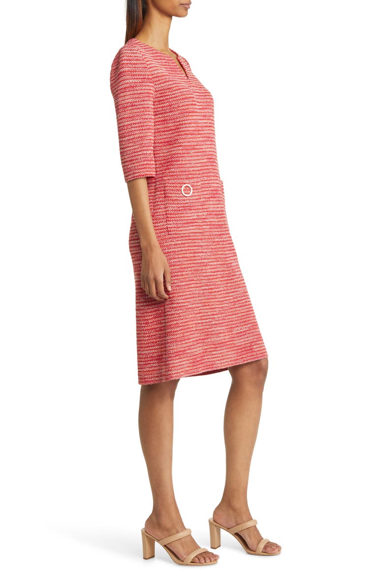Tweed Shift Dress, Alternate, color, SUNSET RED/CITRUS BLOSSOM/PALE