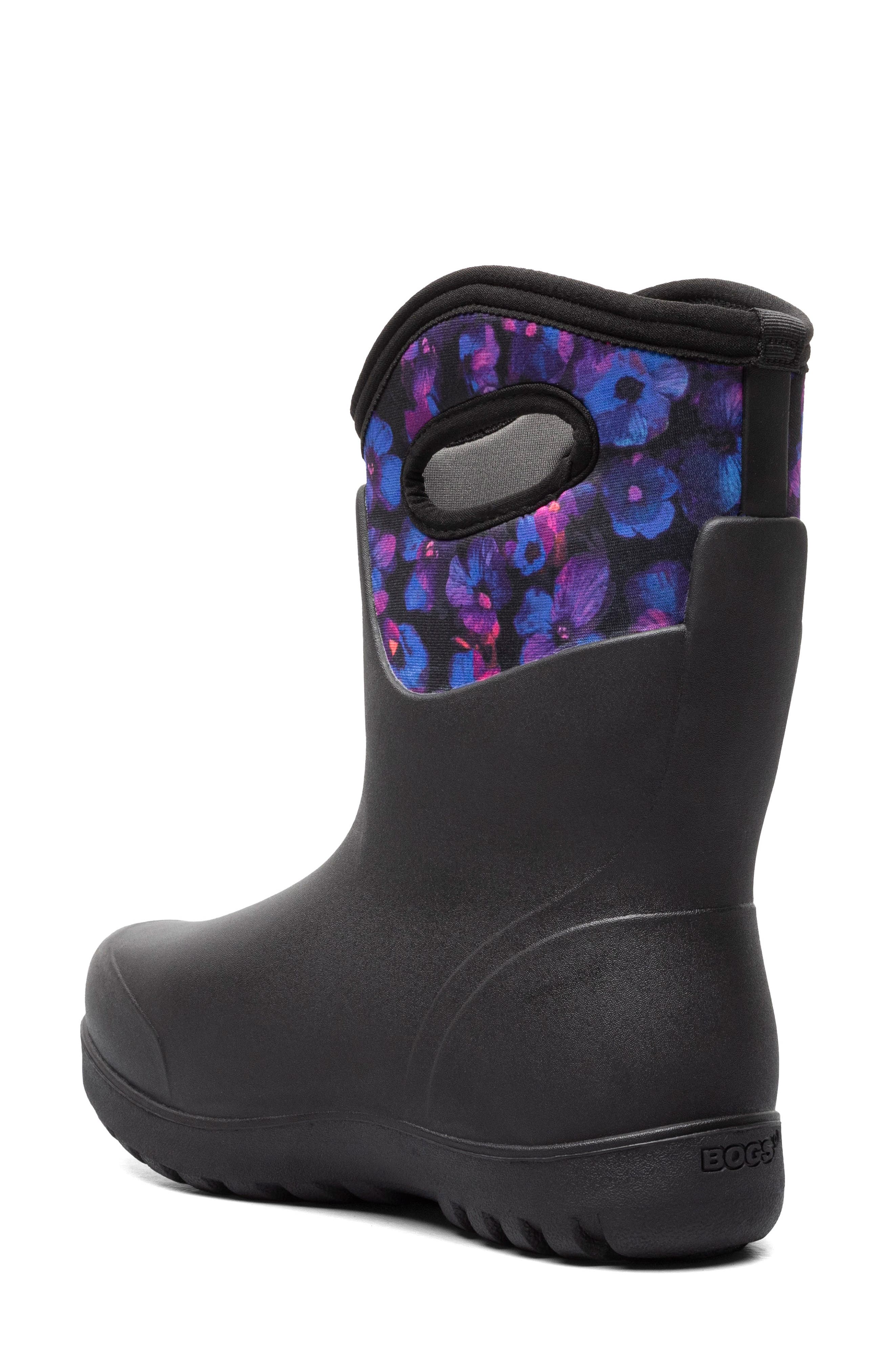 Bogs Neo Classic Petals Mid Waterproof Insulated Rain Boot, Alternate, color, 