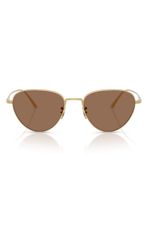 Oliver Peoples 52mm Cat Eye Sunglasses In Gold/brown