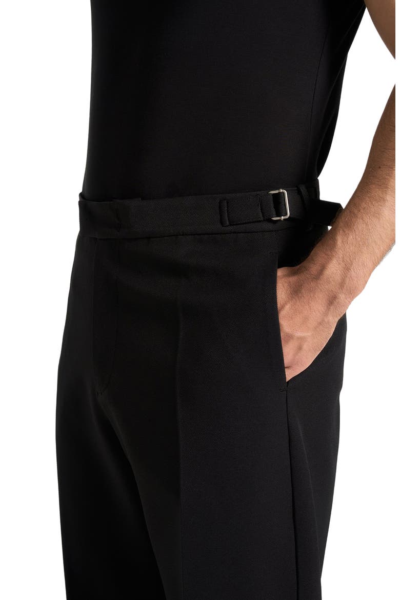 Boris Relaxed Fit Tailored Button Cuff Trousers, Alternate, color, Black