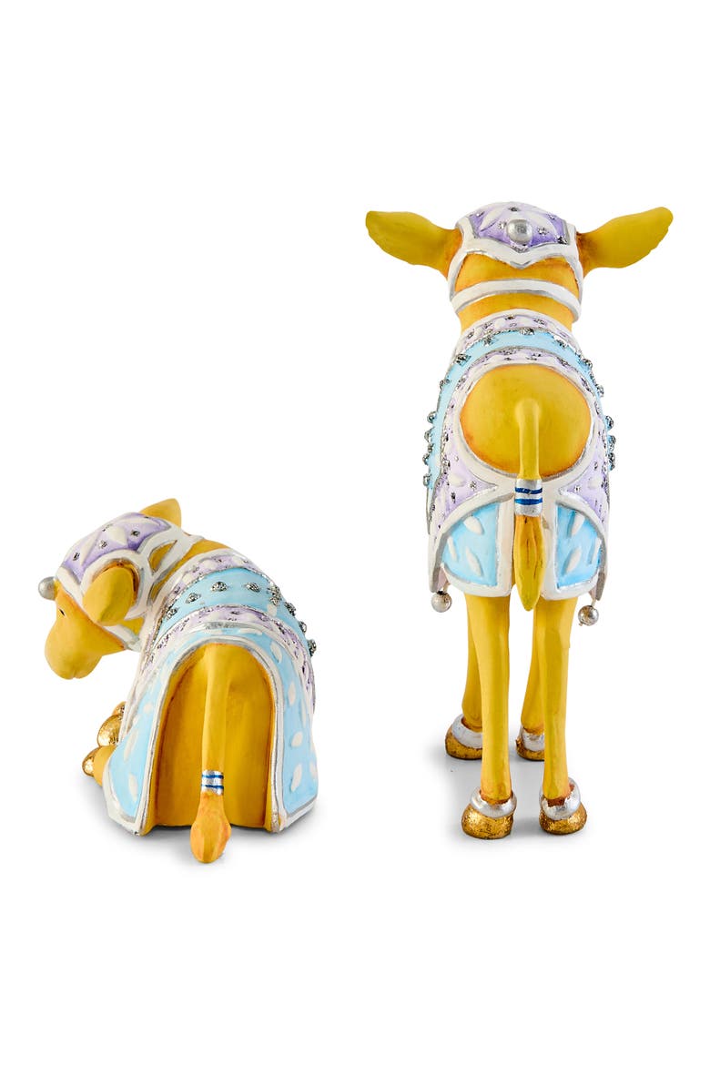 Patience Brewster Nativity Set of 2 Calves, Alternate, color, BLUE
