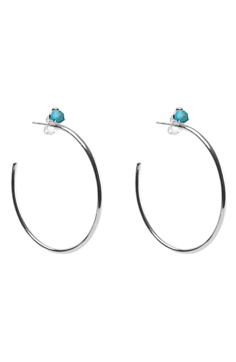 ARGENTO VIVO Semiprecious Stone Hoop Earrings, Main, color, 