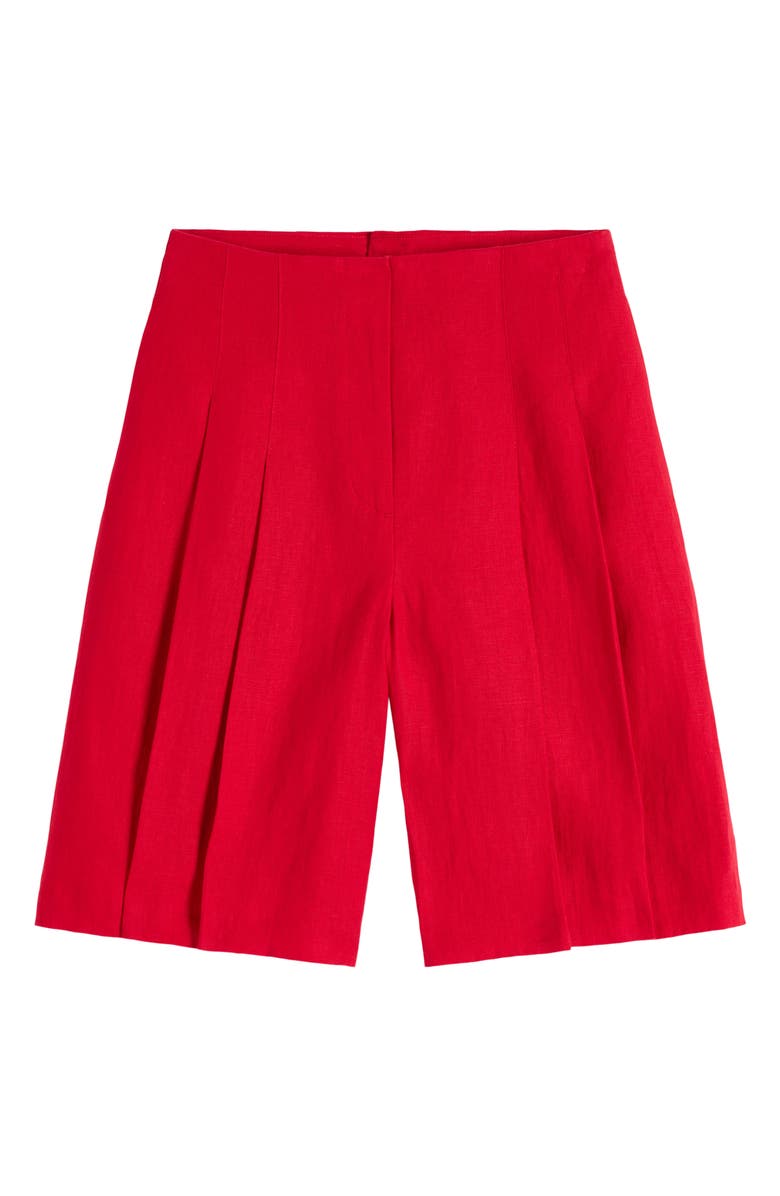 Boden Highbury Pleated Cotton Shorts, Alternate, color, Salsa Red