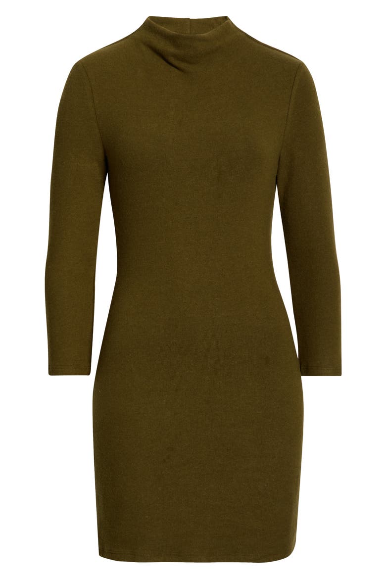 Camille Long Sleeve Sweater Minidress, Alternate, color, MOSS GARDEN