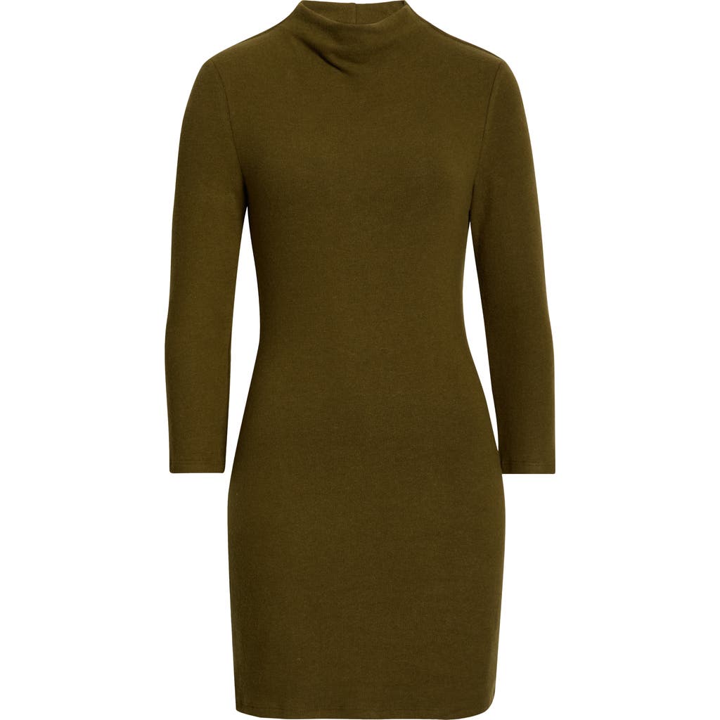 Reformation Camille Long Sleeve Sweater Minidress In Green
