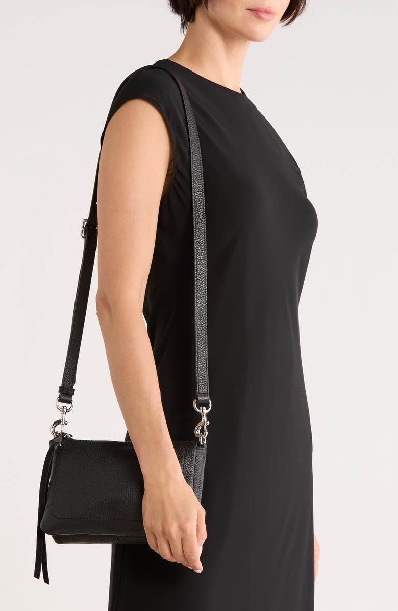 AIMEE Madrid Leather Crossbody Bag, Alternate, color, Black/Black