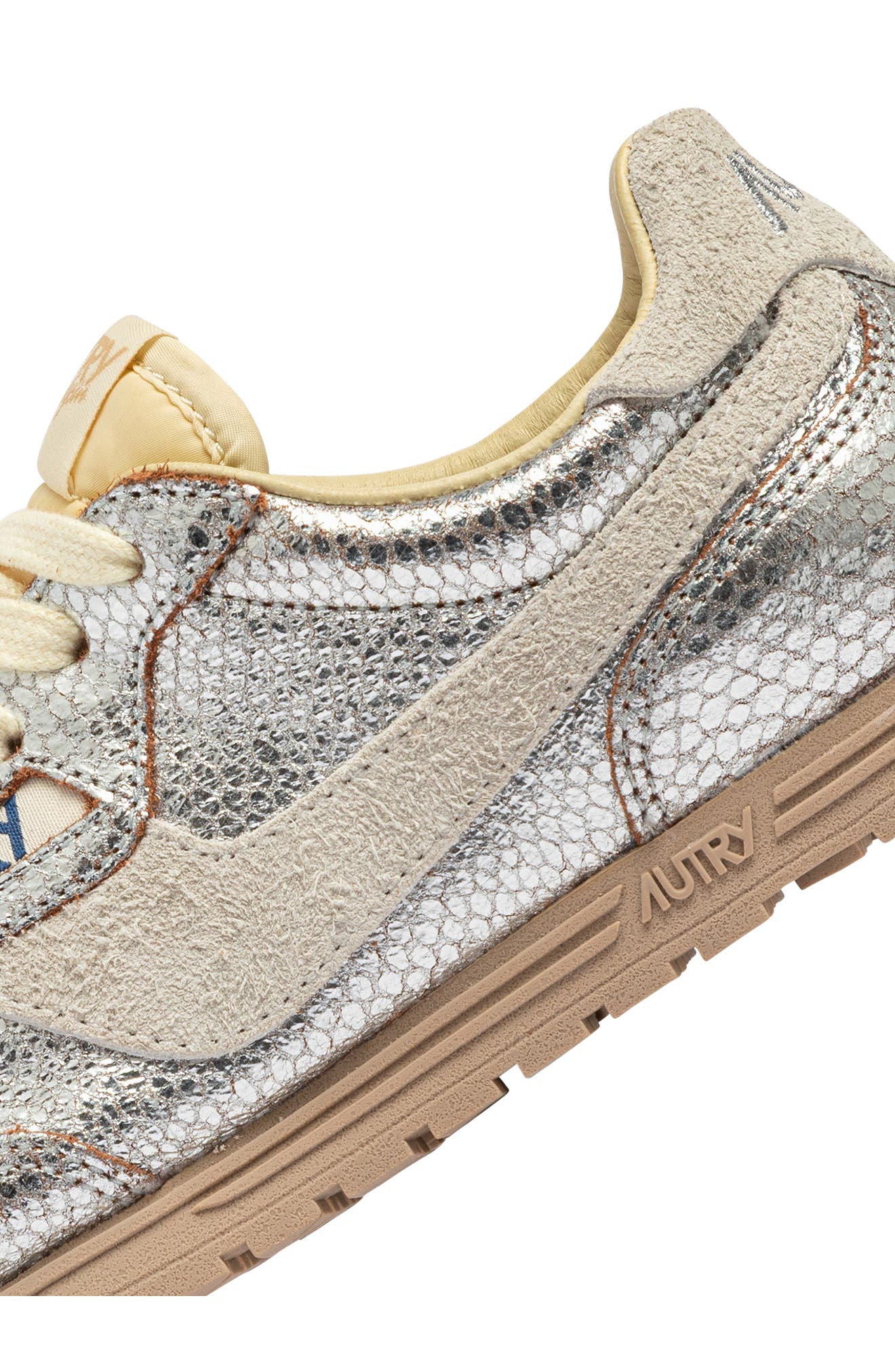 Windspin Low Leather Sneaker, Alternate, color, SNAKE PRINT/ SILVER