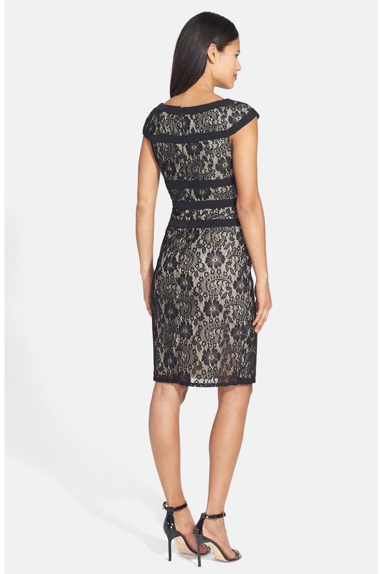 Lace Sheath Dress, Alternate, color, BLACK