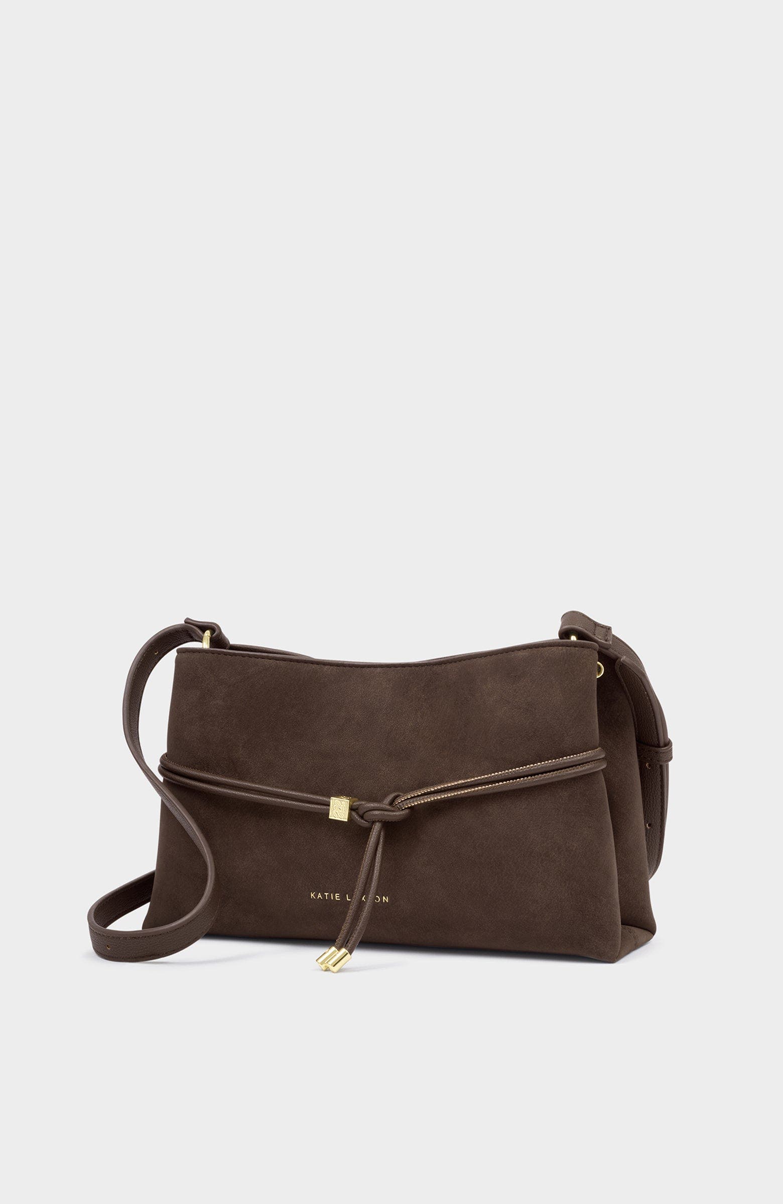 Katie Loxton Lori Suedette Crossbody Bag, Alternate, color, Bitter Chocolate