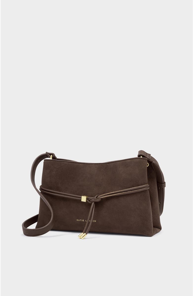 Katie Loxton Lori Suedette Crossbody Bag, Alternate, color, Bitter Chocolate