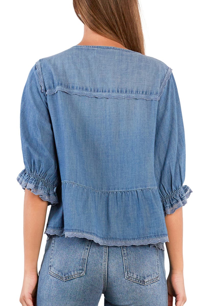 Billy T Enjoy the Moment Denim Button-Up Shirt, Alternate, color, Denim