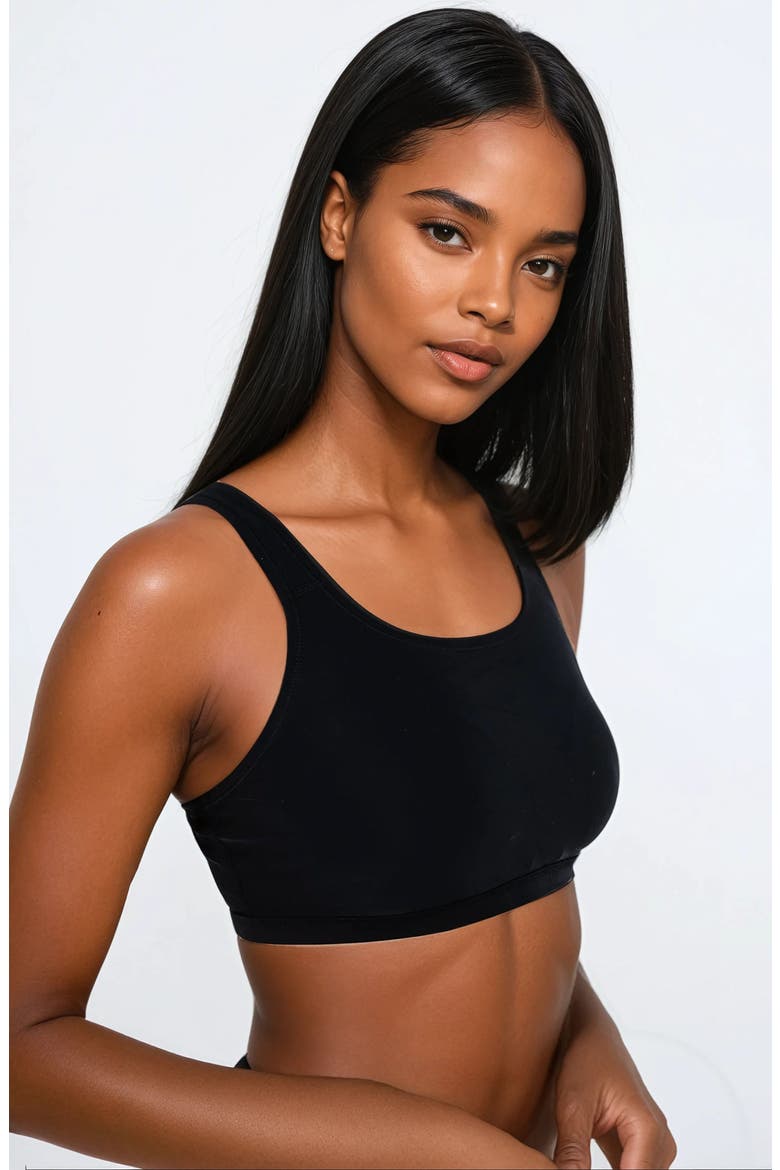 Racerback Swim Bra, Alternate, color, Black