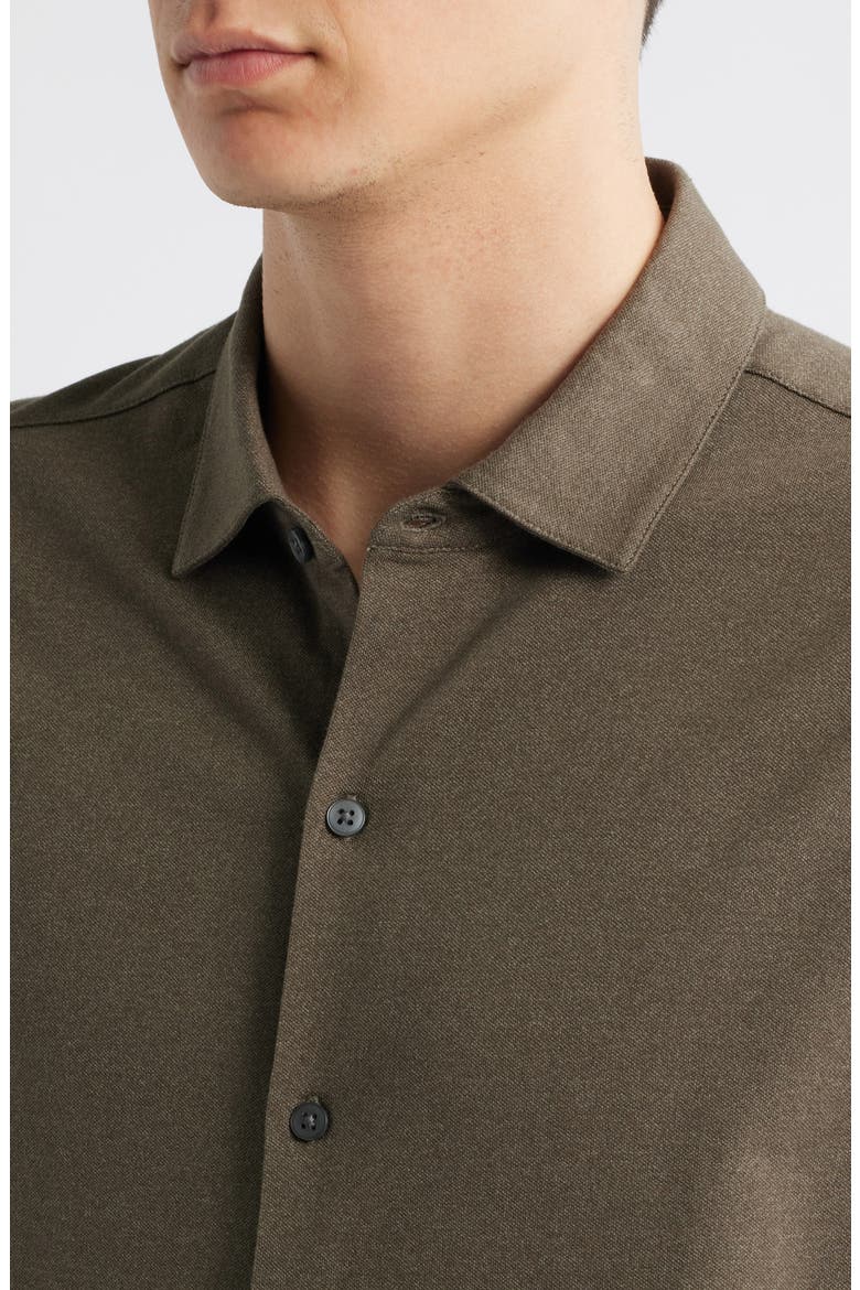 Harker Short Sleeve Knit Button-Up Shirt, Alternate, color, OLIVE TREE