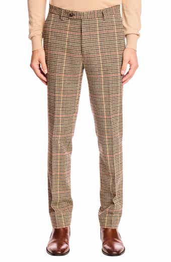 PAISLEY & GRAY Downing Slim Fit Flat Front Houndstooth Wool Blend Dress Pants