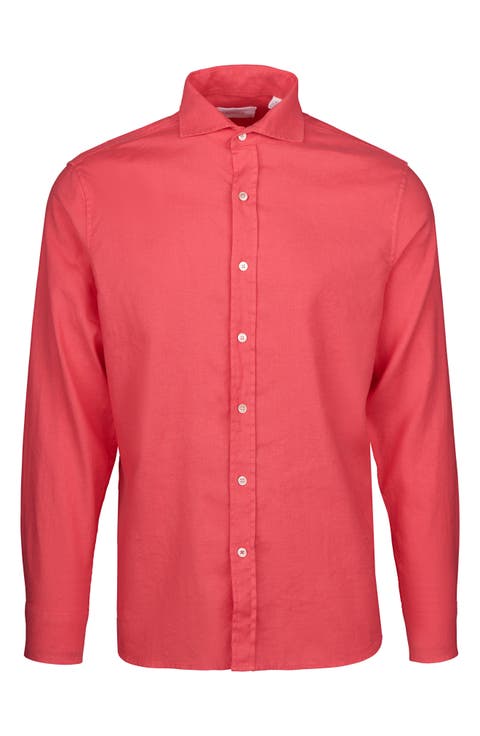 Santorini Stretch Linen & Cotton Button-Up Shirt