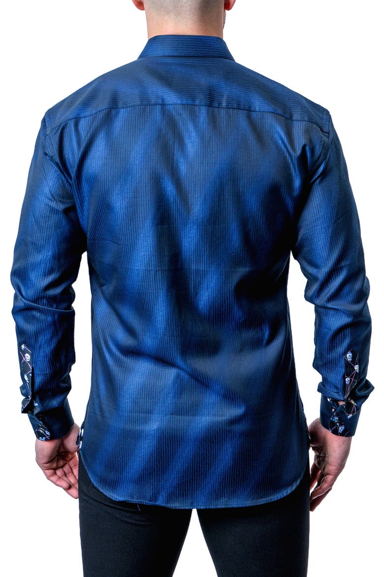 Einstein Stripe Blue Contemporary Fit Button-Up Shirt, Alternate, color, BLUE