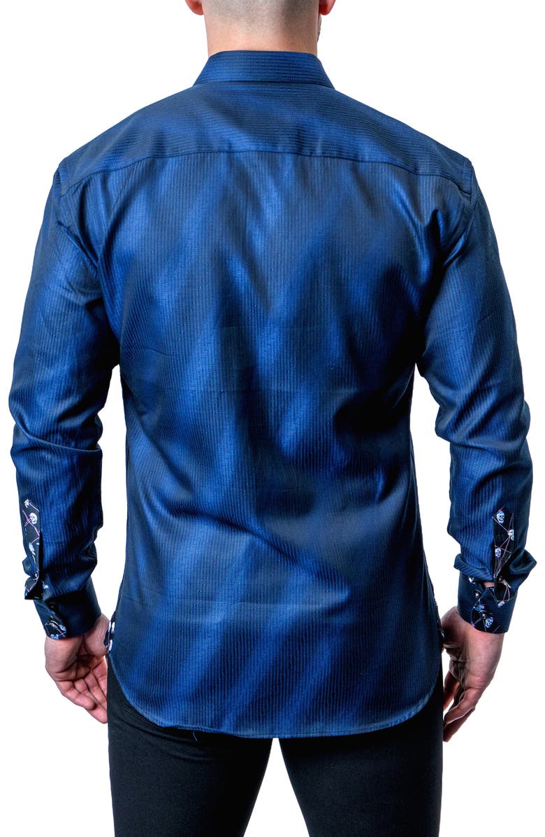 Maceoo Einstein Stripe Blue Contemporary Fit Button-Up Shirt, Alternate, color, Blue