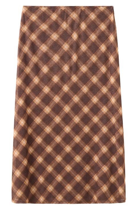 Plaid Midi Skirt