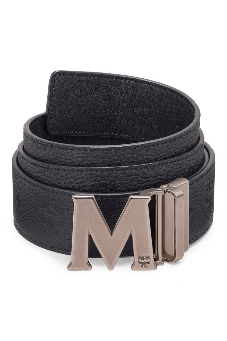 Claus Reversible Leather Belt, Main, color, BLACK