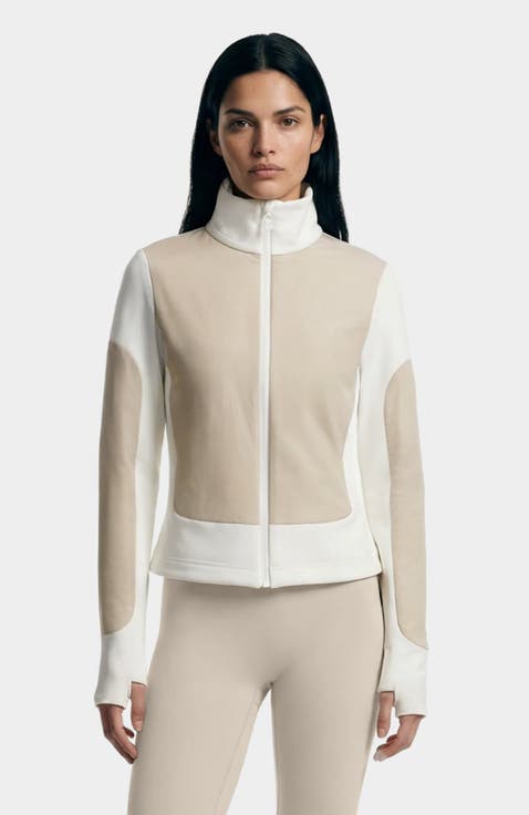 Granada Zip-up Mixed Media Sweater Jacket