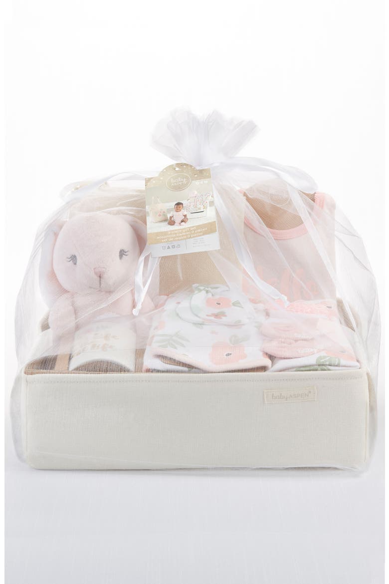 Fancy Floral 9-Piece Baby Gift Set, Alternate, color, PINK