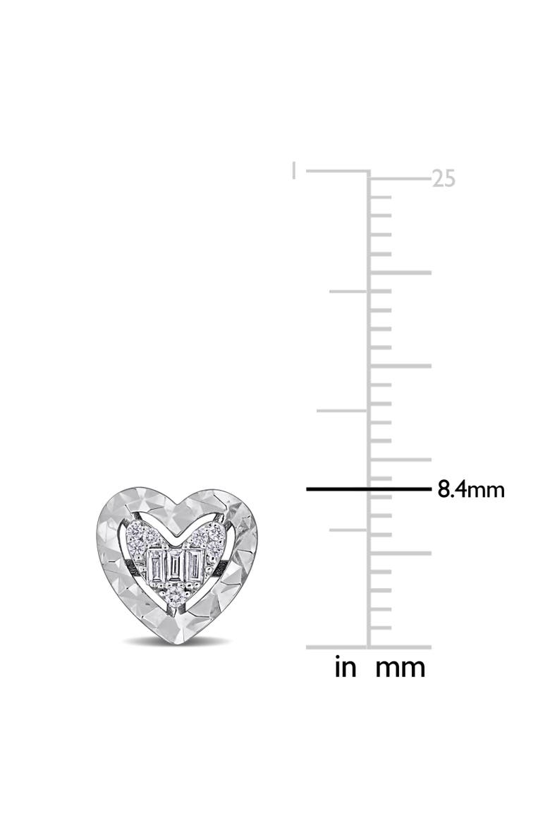 Diamond Heart Stud Earrings 14k White Gold, Alternate, color, 14k White Gold