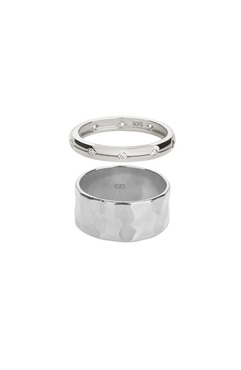 18k Gold Plated Sterling Silver Classic Gold Ring Duo Holiday Gift Guide