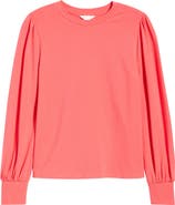 Caslon® Blouson Sleeve Cotton Blend Top
