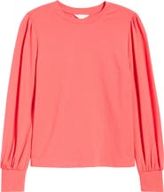 Caslon® Blouson Sleeve Cotton Blend Top