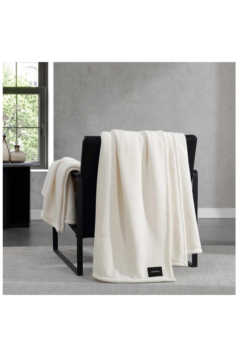 Chenille Jacquard Plush Throw Blanket, Alternate, color, LIGHT BEIGE