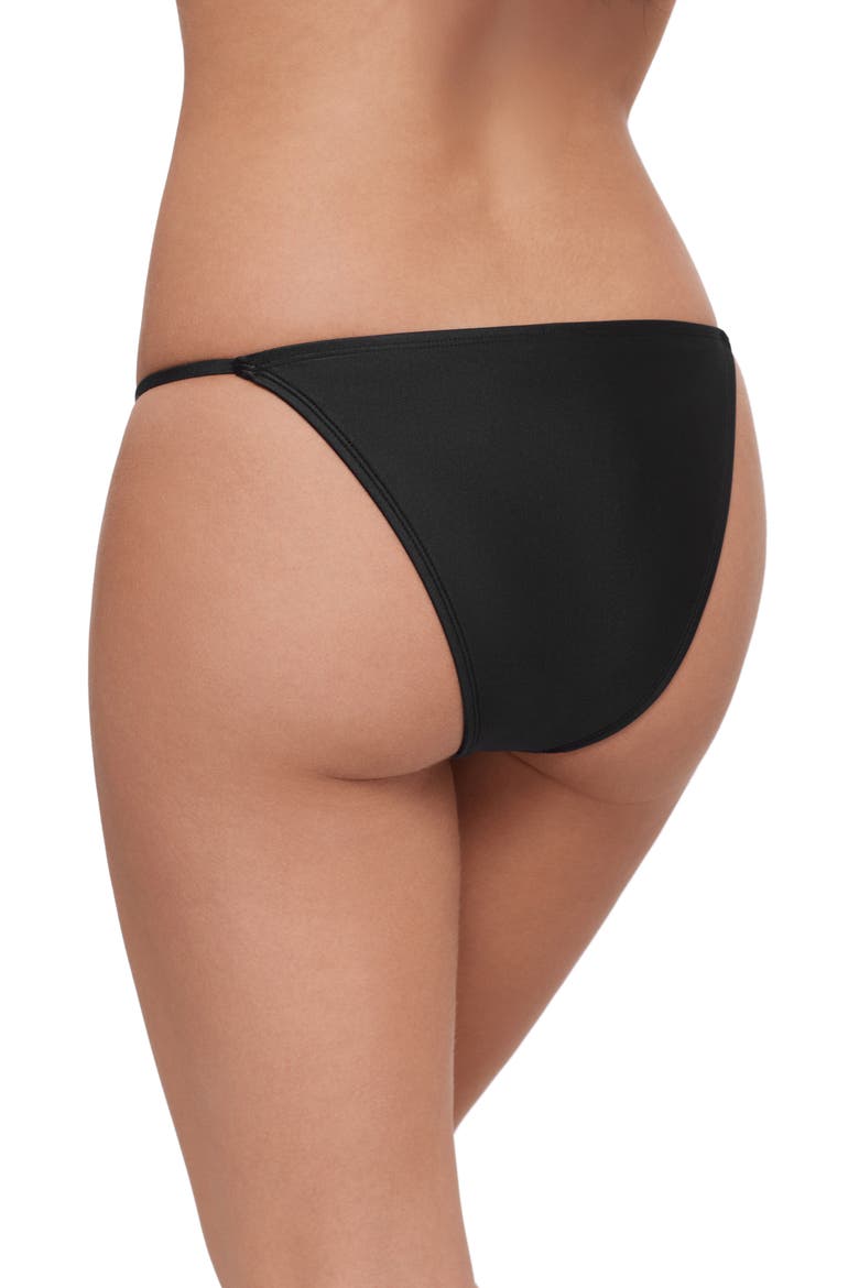 Beaded Strap Bikini Bottoms, Alternate, color, RAVEN BLACK