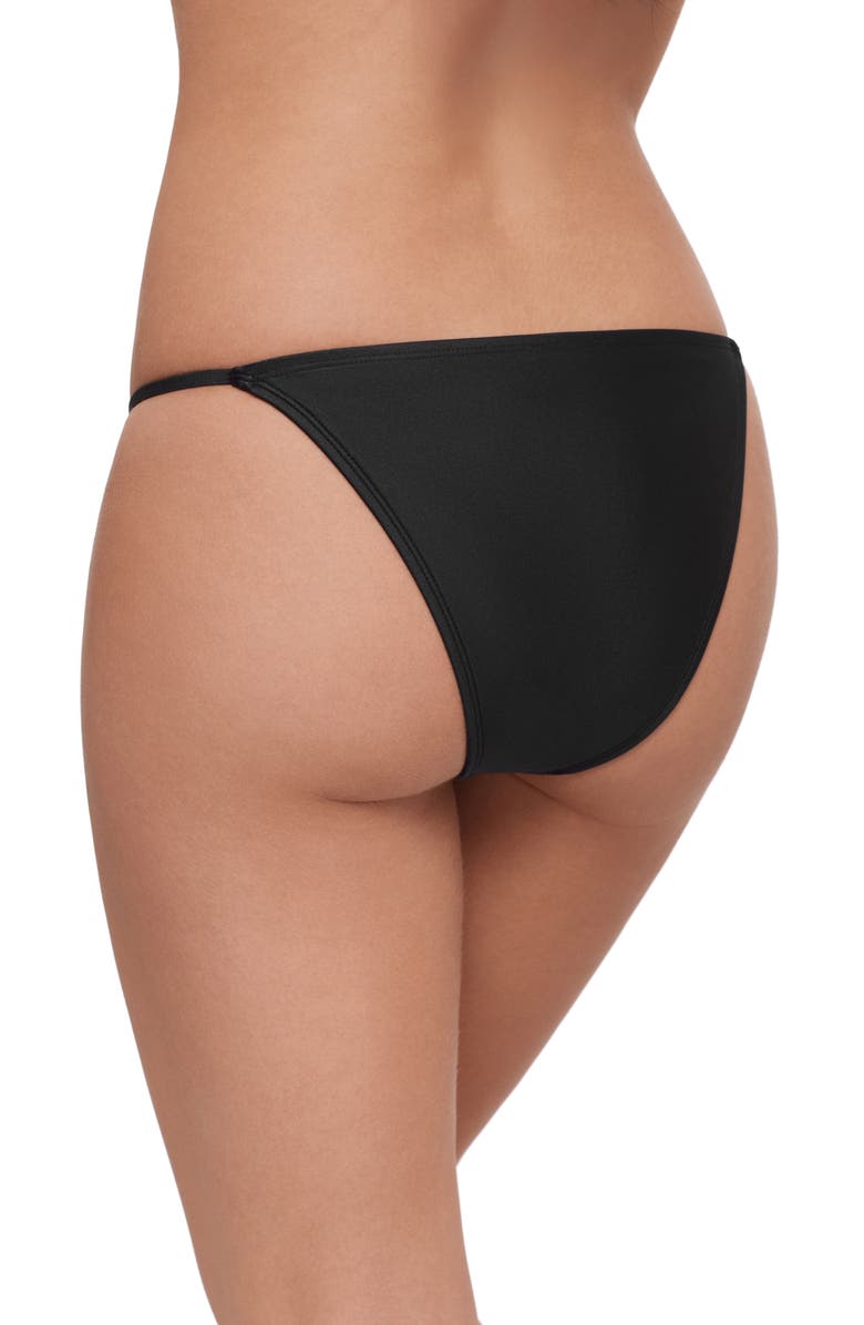 Steve Madden Beaded Strap Bikini Bottoms, Alternate, color, Raven Black