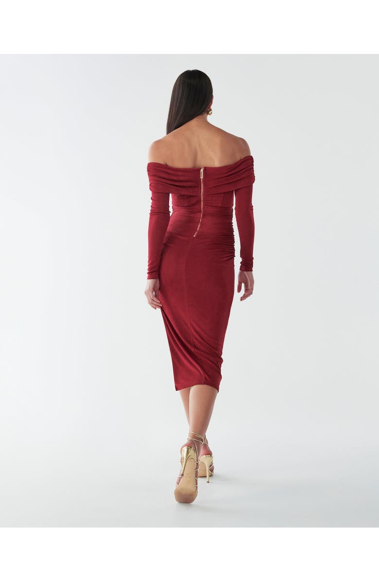 BWLDR Piedra Midi Dress, Alternate, color, Burgundy