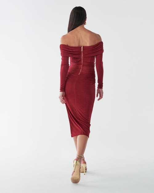 Bwldr Piedra Midi Dress In Burgundy