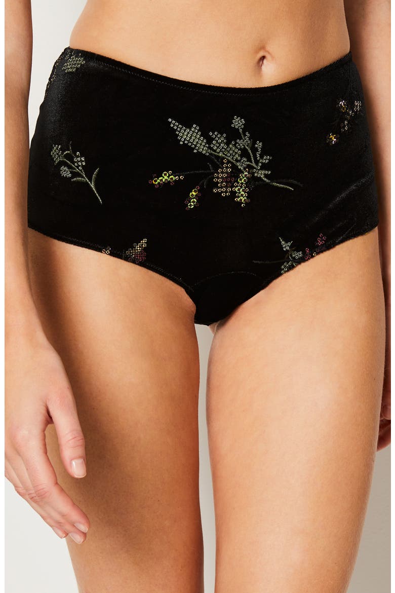 Magique Beaded Sequin Boyleg Panties, Alternate, color, BLACK