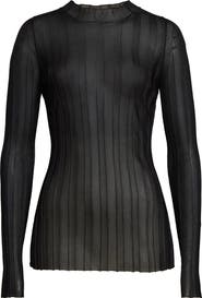 Khaite Cosette Sheer Rib Top