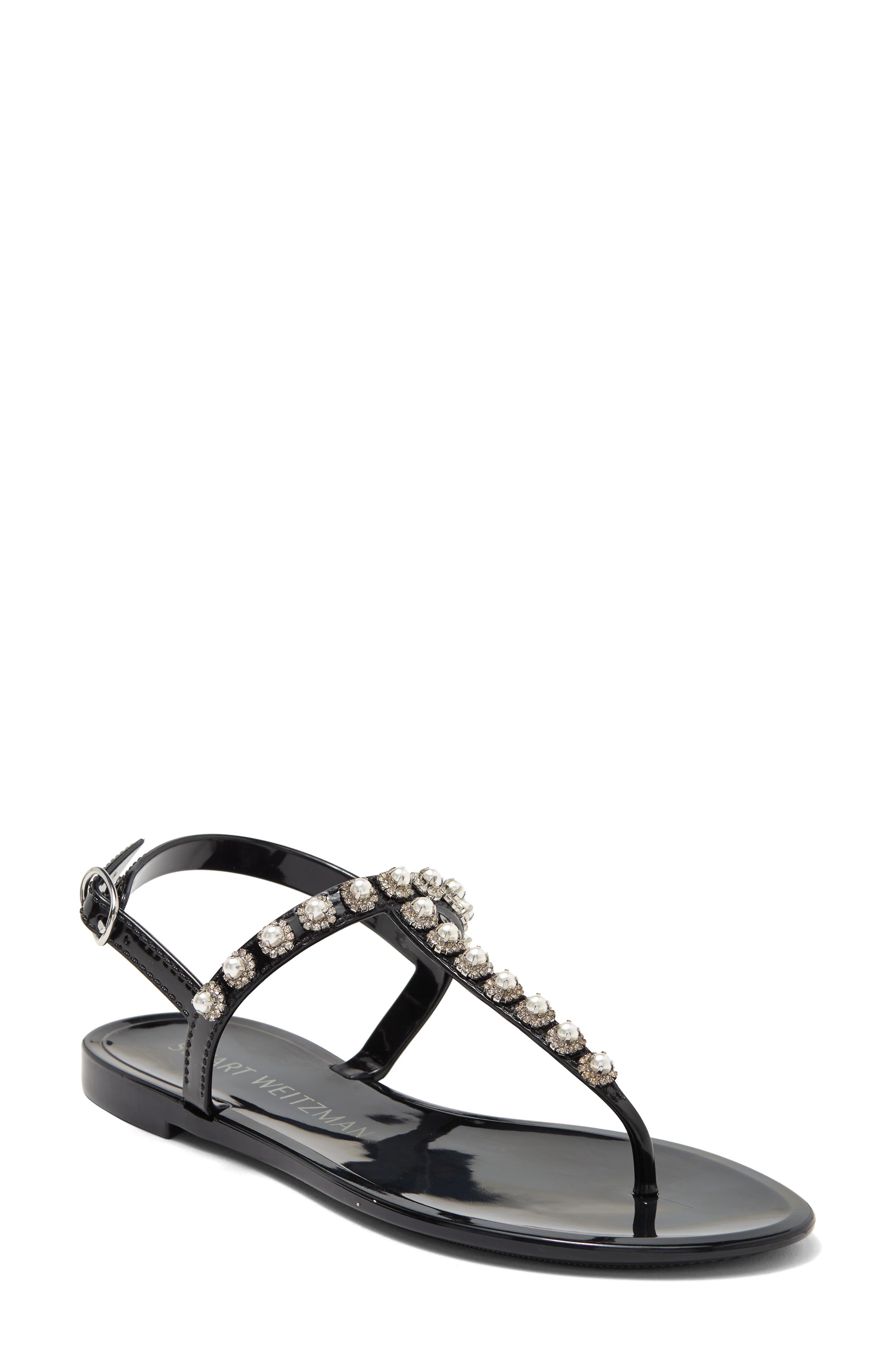 Stuart Weitzman Crystal Embellished Jelly Sandal, Main, color, 