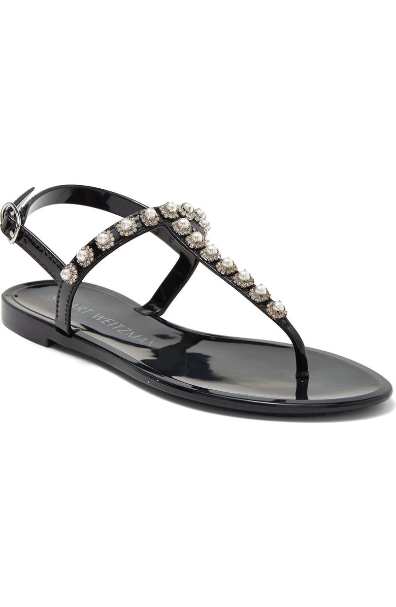 Stuart Weitzman Crystal Embellished Jelly Sandal, Main, color,