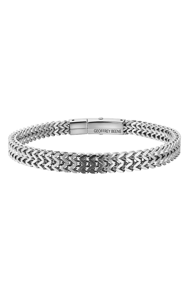 GEOFFREY BEENE Men's Franco Chain Bracelet, Main, color, Silver