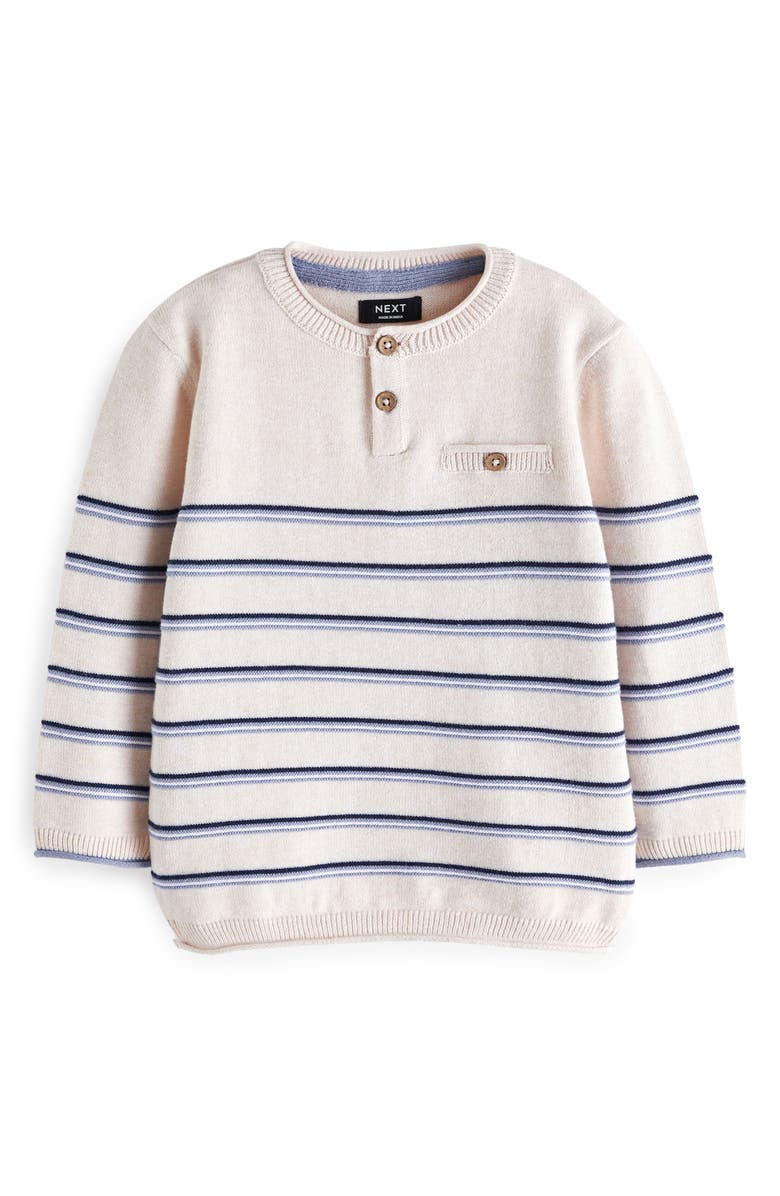 NEXT Kids' Stripe Cotton Henley Sweater, Main, color, 