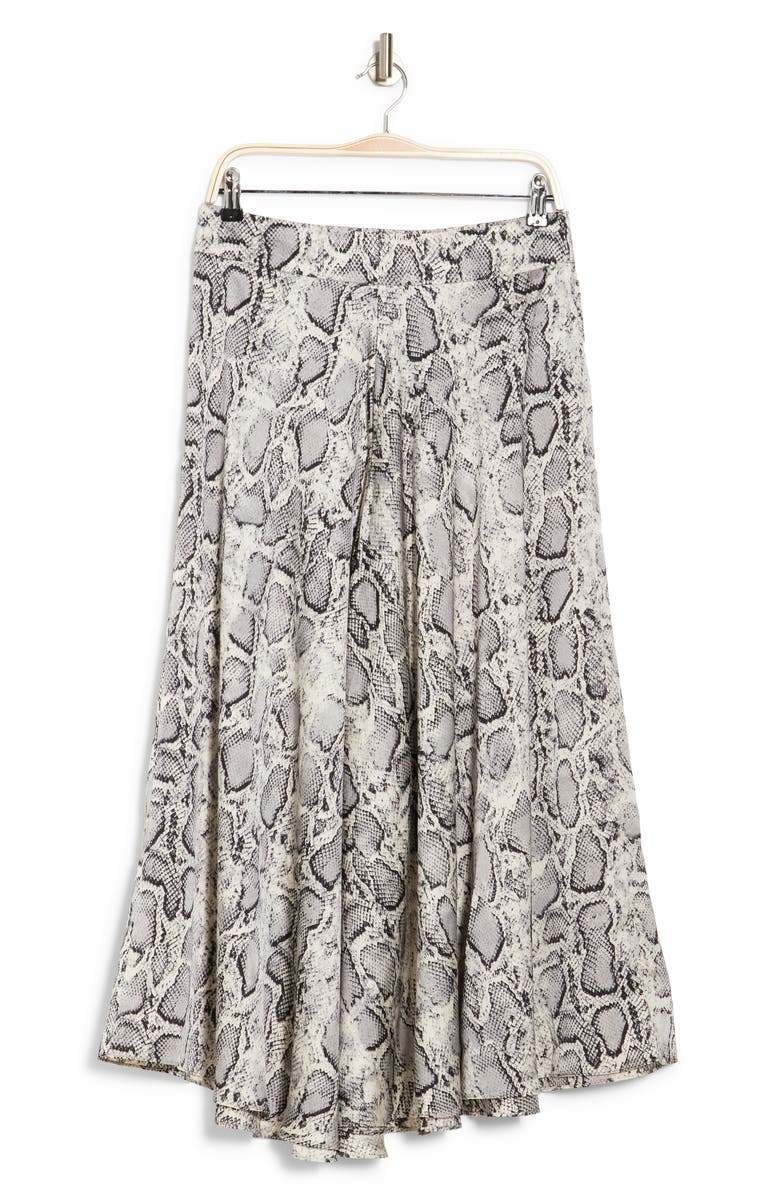 PATRIZIA LUCA Snake Skin Print Wide Leg Pants, Alternate, color, Grey Snake