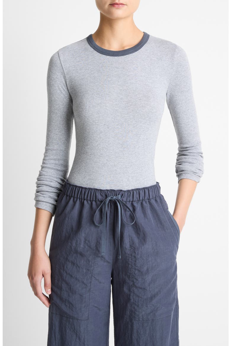 Heather Tipped Long Sleeve T-Shirt, Main, color, HEATHER THISTLE COMBO