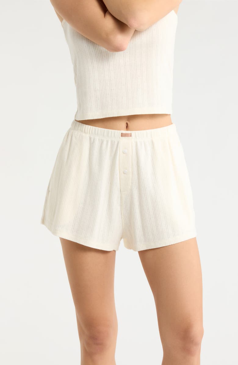 Lunya Pointelle High Waist Pajama Shorts, Main, color,