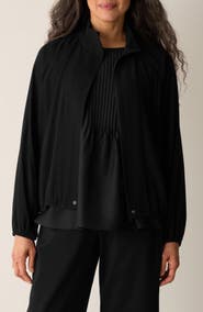 Eileen Fisher Stand Collar Silk Jacket