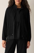 Eileen Fisher Stand Collar Silk Jacket