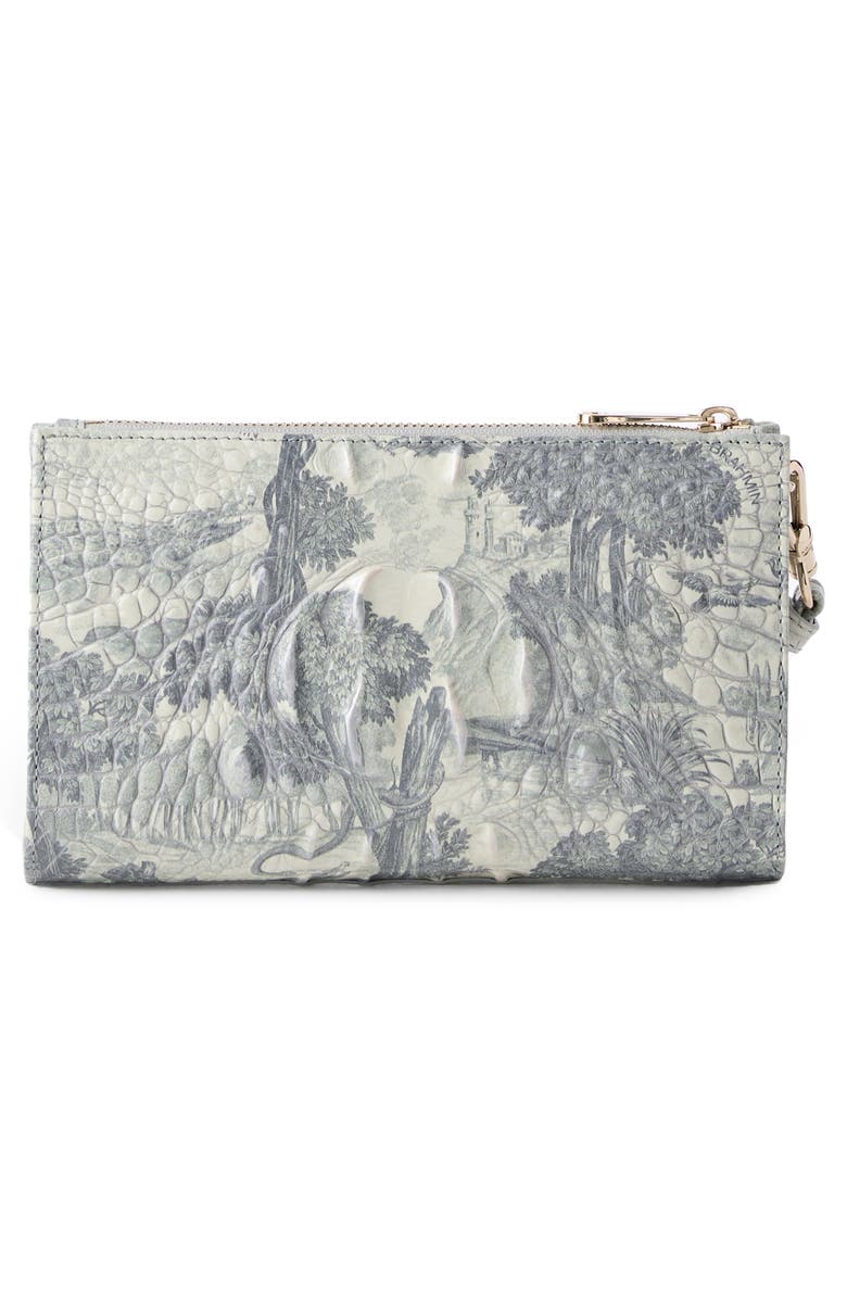 Brahmin Daisy Croc Embossed Leather Wristlet, Alternate, color, Mindful Garden